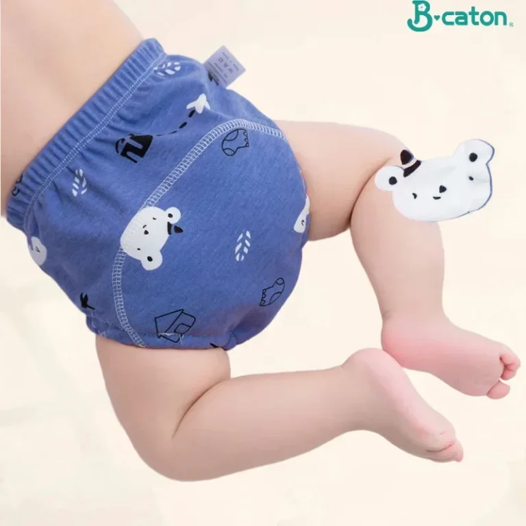 B Caton Cartoon Print Reusable Baby Diaper 6-layer