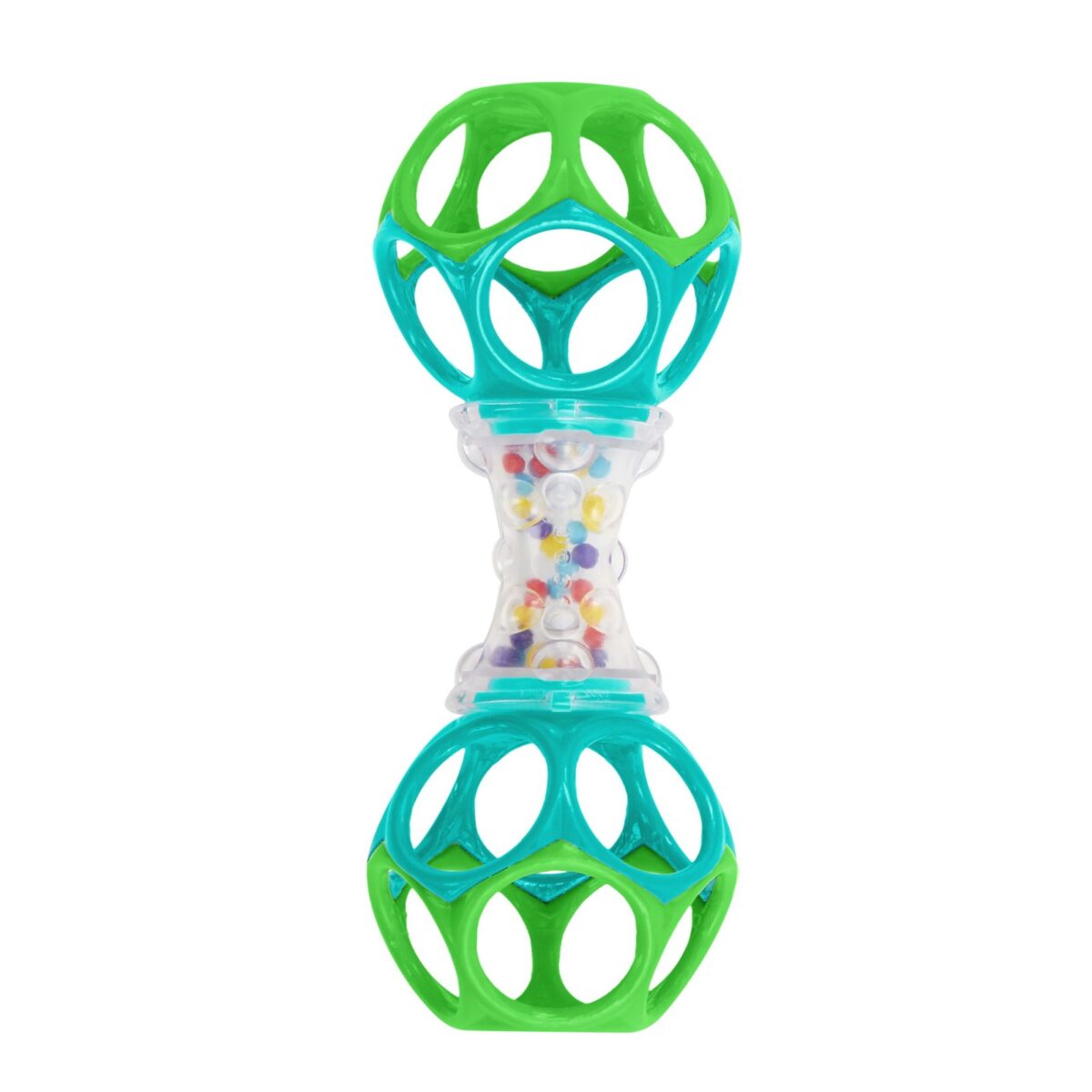 Bright Starts Oball Shaker Easy Grasp Baby Rattle, Blue and Green