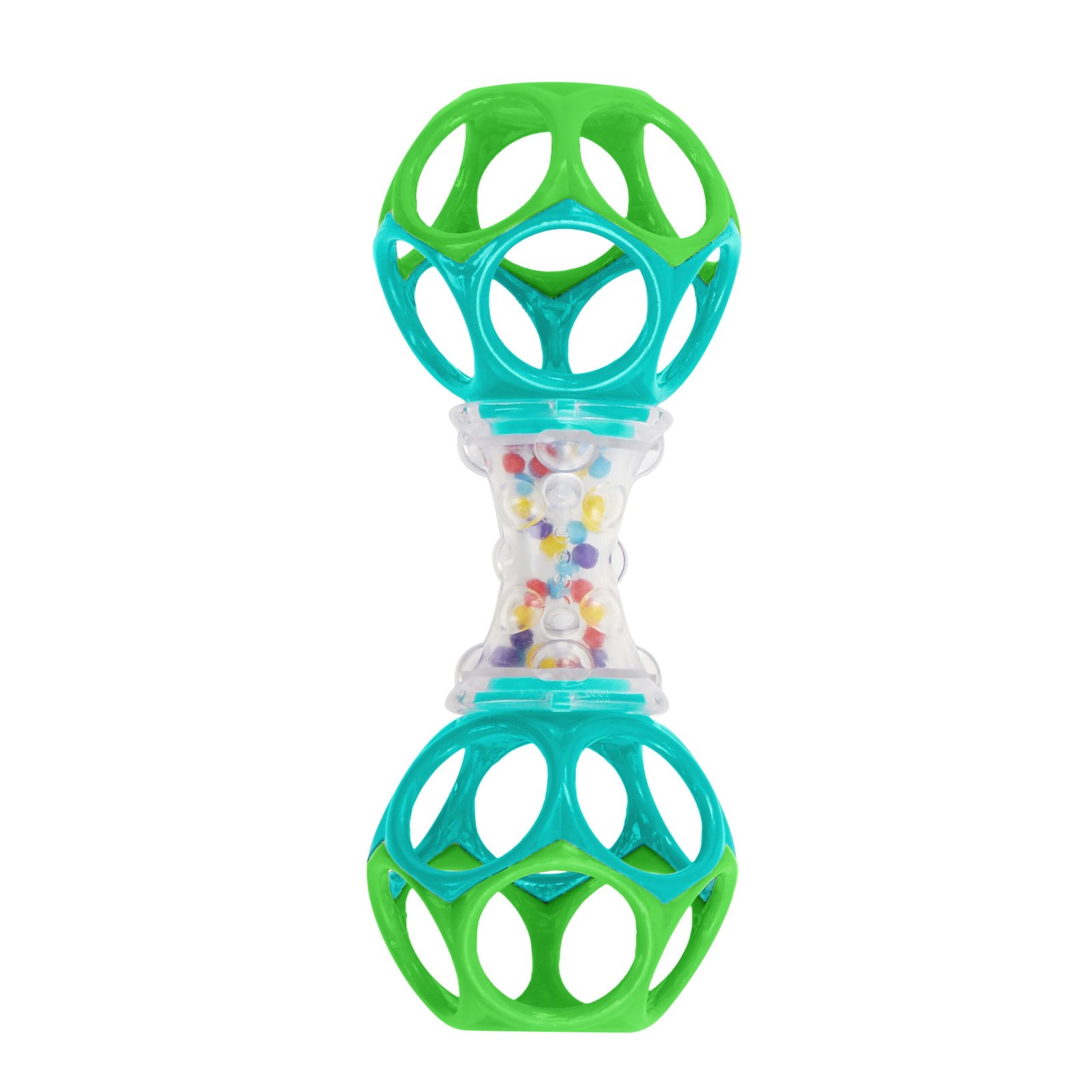 Bright Starts Oball Shaker Easy Grasp Baby Rattle, Blue and Green