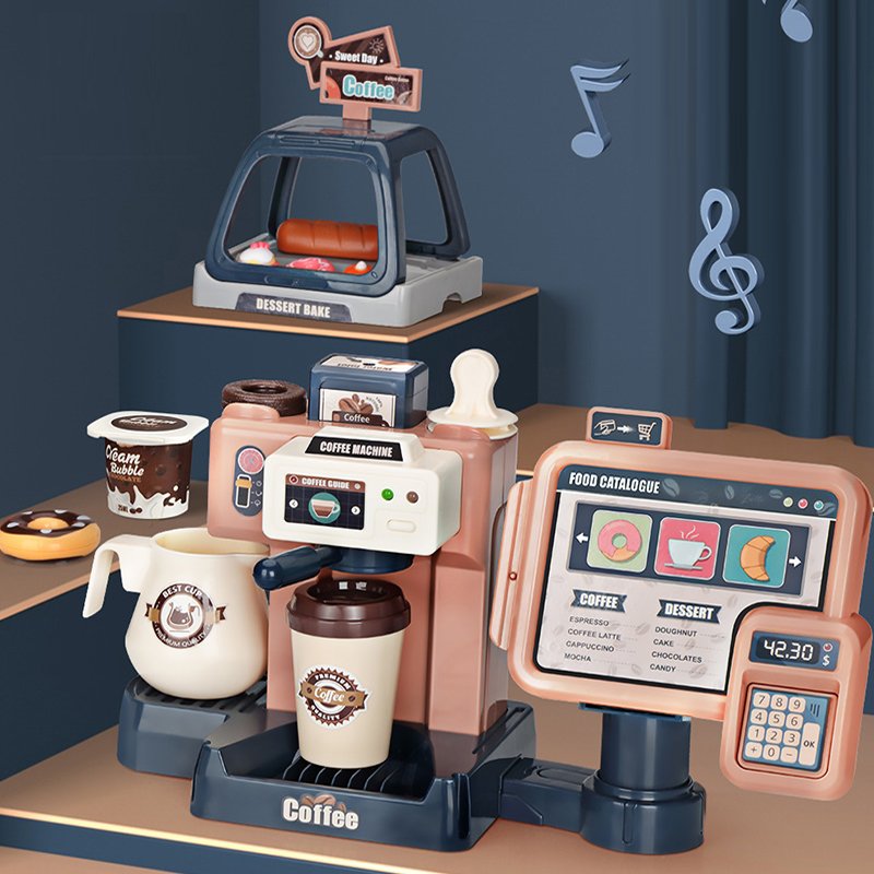 Kids Coffee Machine Toy Set Simulation Food Bread