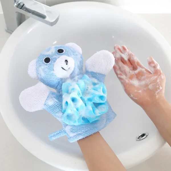 Soft Baby Bath Brush Kids Body Cartoon Animal Scrubber
